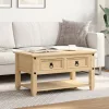 Corona tömör fenyőfa dohányzóasztal fiókokkal 85 x 50 x 45 cm
