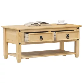   Corona tömör fenyőfa dohányzóasztal fiókokkal 100x48x45 cm