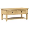 Corona tömör fenyőfa dohányzóasztal fiókokkal 100x48x45 cm