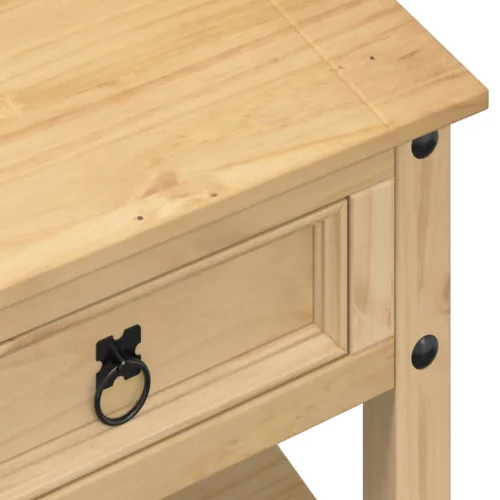 Corona tömör fenyőfa dohányzóasztal fiókokkal 100x48x45 cm
