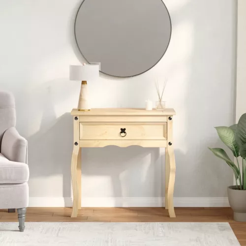 Corona tömör fenyőfa konzolasztal 73 x 35 x 73 cm