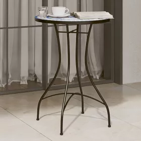   Kék és fehér kerámia mozaikmintás bisztróasztal Ø50 x 70 cm