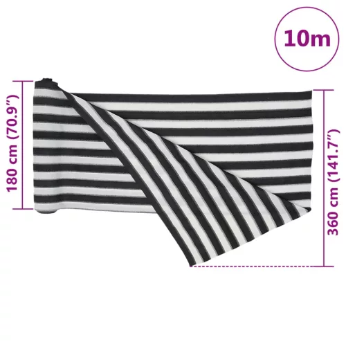 Antracitszürke és fehér HDPE belátásgátló háló 3,6x10 m 75 g/m²