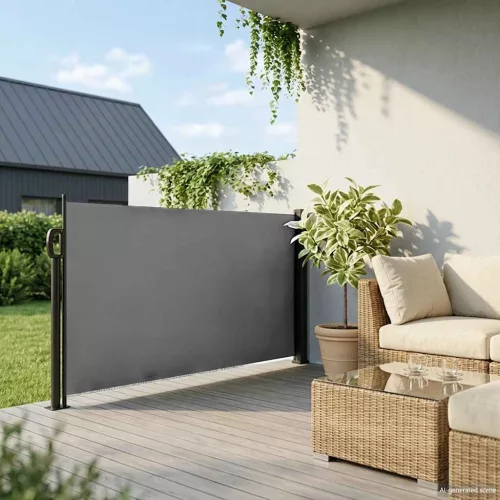 Antracitszürke behúzható oldalsó napellenző 100 x 300 cm