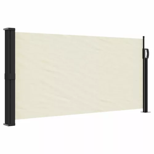 Krémszínű behúzható oldalsó napellenző 100 x 500 cm