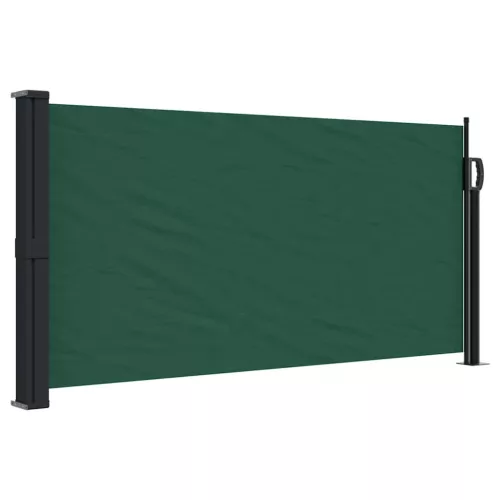 Sötétzöld behúzható oldalsó napellenző 100 x 500 cm