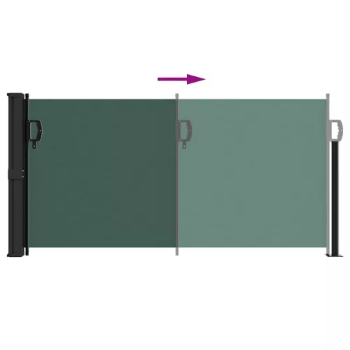 Sötétzöld behúzható oldalsó napellenző 100 x 500 cm