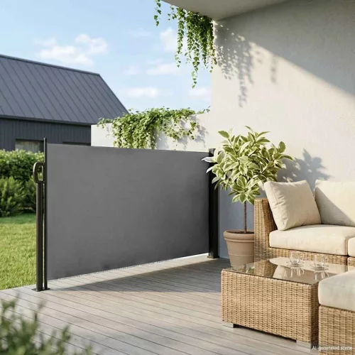 Antracitszürke behúzható oldalsó napellenző 100 x 500 cm