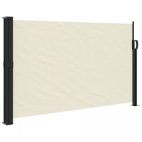 Krémszínű behúzható oldalsó napellenző 120 x 500 cm