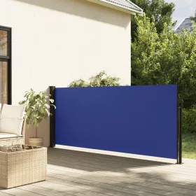 Kék behúzható oldalsó napellenző 120 x 500 cm