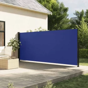 Kék behúzható oldalsó napellenző 160 x 500 cm