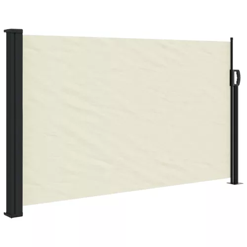 Krémszínű behúzható oldalsó napellenző 120 x 600 cm