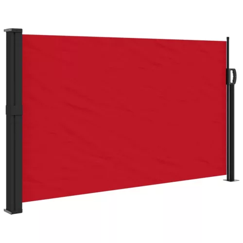 Piros behúzható oldalsó napellenző 120 x 600 cm