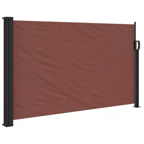 Barna behúzható oldalsó napellenző 120 x 600 cm