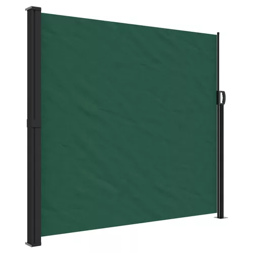 Sötétzöld behúzható oldalsó napellenző 180 x 600 cm