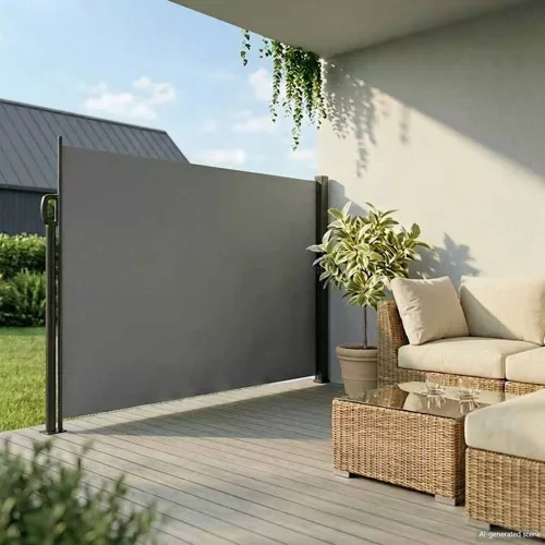 Antracitszürke behúzható oldalsó napellenző 200 x 600 cm