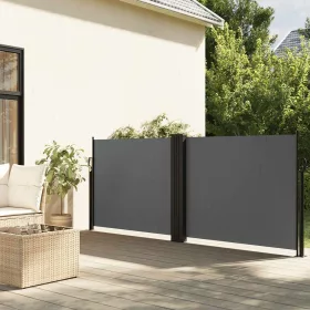   Antracitszürke behúzható oldalsó napellenző 100 x 600 cm