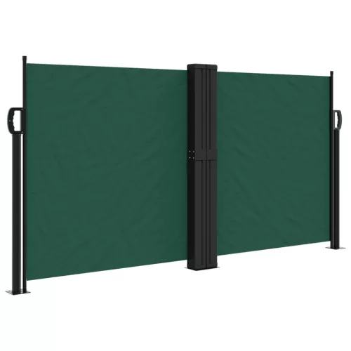 Sötétzöld behúzható oldalsó napellenző 120 x 600 cm