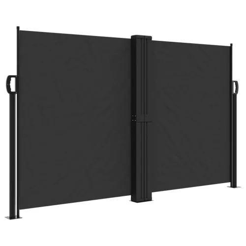 Fekete behúzható oldalsó napellenző 140 x 600 cm