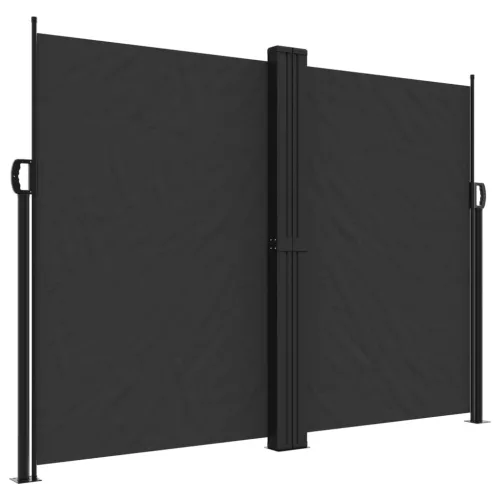 Fekete behúzható oldalsó napellenző 180 x 600 cm