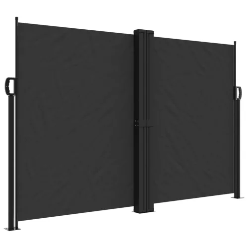 Fekete behúzható oldalsó napellenző 160 x 1000 cm