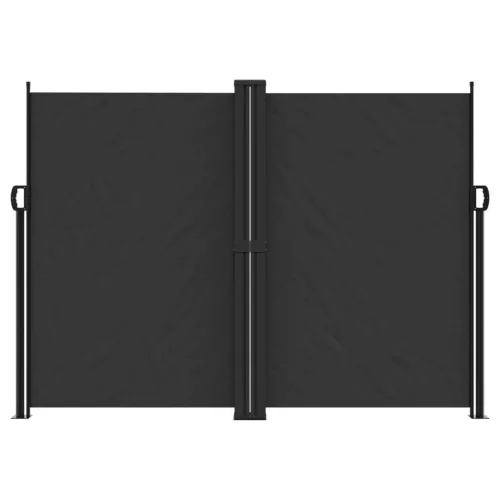 Fekete behúzható oldalsó napellenző 180 x 1000 cm