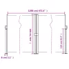 Fehér behúzható oldalsó napellenző 180 x 1200 cm