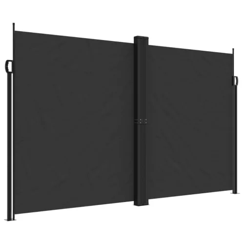 Fekete behúzható oldalsó napellenző 200 x 1200 cm