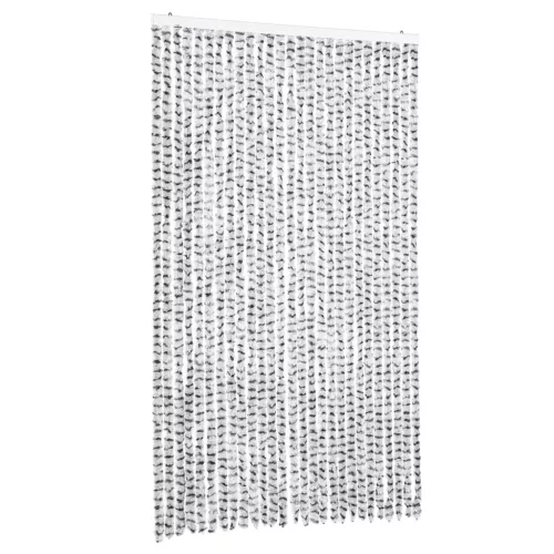 Világosszürke és sötétszürke zsenília rovarfüggöny 118x220 cm
