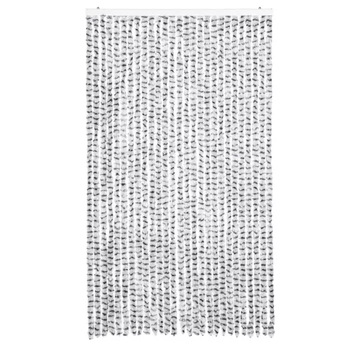 Világosszürke és sötétszürke zsenília rovarfüggöny 118x220 cm