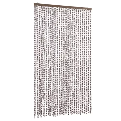 Tópszínű és fehér zsenília rovarfüggöny 118x220 cm
