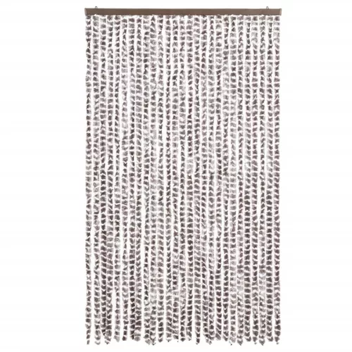 Tópszínű és fehér zsenília rovarfüggöny 118x220 cm