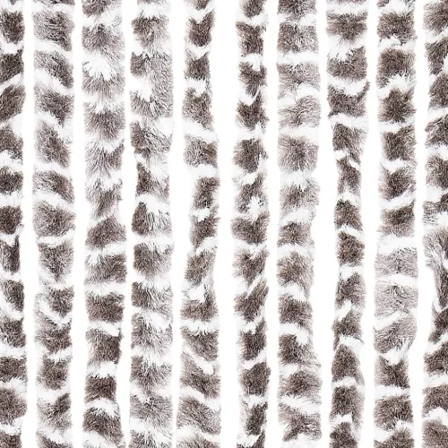 Tópszínű és fehér zsenília rovarfüggöny 118x220 cm