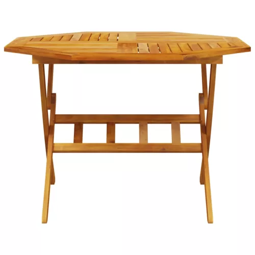 Tömör akácfa összecsukható kerti asztal Ø110x75 cm