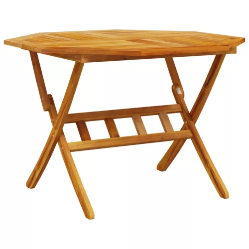 Tömör akácfa összecsukható kerti asztal Ø110x75 cm