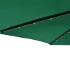 Zöld kerti napernyő LED-del és acél rúddal 225 x 225 x 212 cm