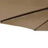 Tópszínű kerti napernyő LED-del és acél rúddal 225x225x212 cm