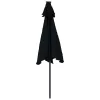 Fekete kerti napernyő LED-del és acél rúddal 225 x 225 x 212 cm