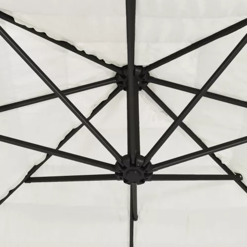 Fehér kerti napernyő acél rúddal 300 x 200 x 250 cm