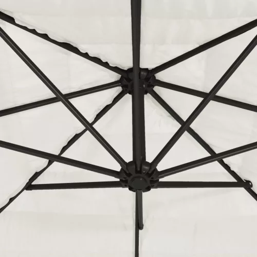 Fehér kerti napernyő acél rúddal 223 x 223 x 213 cm