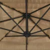 Barna kerti napernyő LED-del és acél rúddal 223x223x213 cm