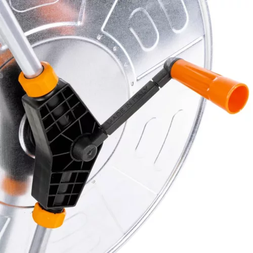 Acél kerekes tömlődob 110 m 1/2"-es vagy 80 m 3/4"-es tömlőhöz
