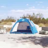 2 személyes azúrkék vízálló gyorskioldó strandsátor