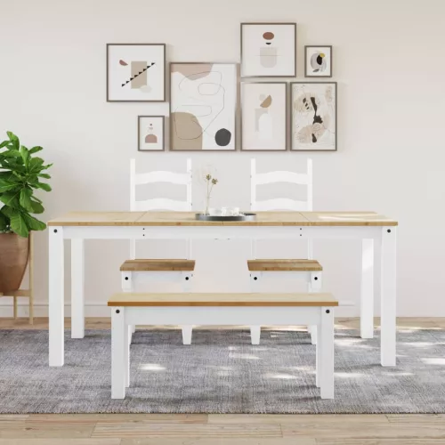 Panama fehér tömör fenyőfa ebédlőasztal 180 x 90 x 75 cm