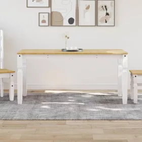   Corona fehér tömör fenyőfa ebédlőasztal 160 x 80 x 75 cm