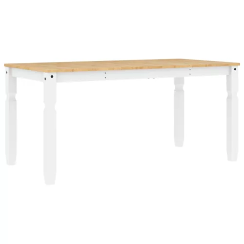 Corona fehér tömör fenyőfa ebédlőasztal 160 x 80 x 75 cm