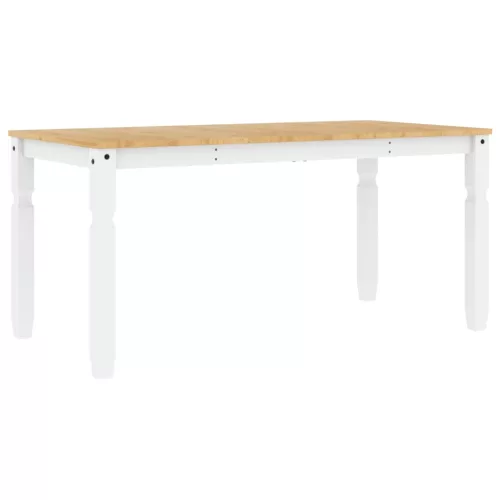 Corona fehér tömör fenyőfa ebédlőasztal 160 x 80 x 75 cm