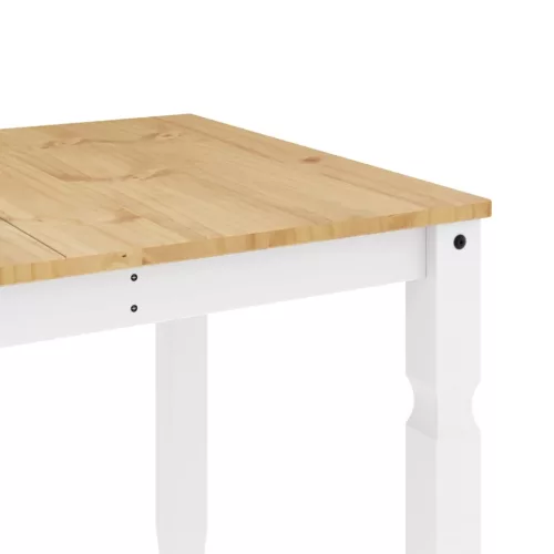 Corona fehér tömör fenyőfa ebédlőasztal 160 x 80 x 75 cm