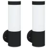 Kültéri Fali Lámpák 2 pcs Fekete 12 x 7.5 x 27 cm