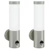 Kültéri Fali Lámpák 2 pcs Ezüst 12 x 7.5 x 29 cm